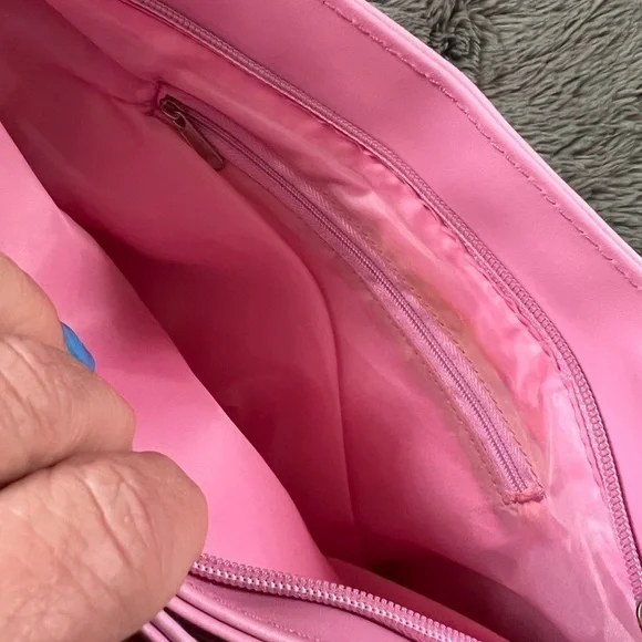 New Retro Pink Suede Haband Purse with Pocket - NWT - Picture 8 of 11